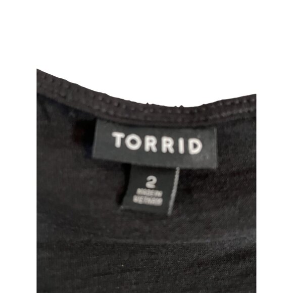 Torrid Floral Top 2X Black Lace Off Shoulder Sheer Neutral Feminine Minimalist - Picture 4 of 12